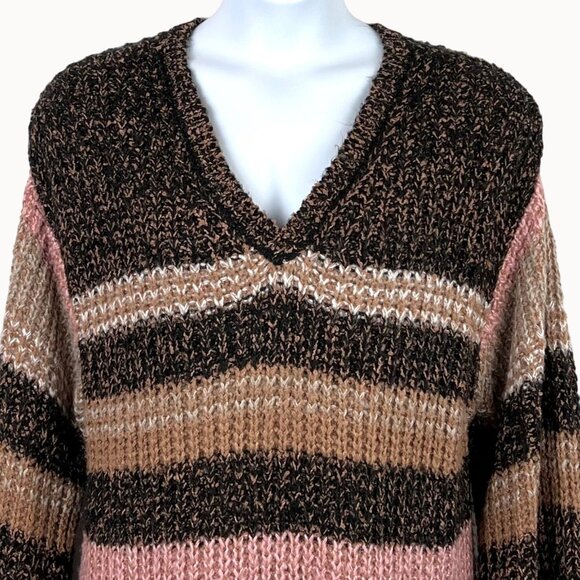 Lane Bryant Plus Size 22/24 V-Neck Tunic Style Over-Sized Sweater Striped EUC! - Picture 5 of 16